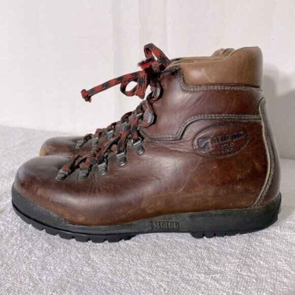 Vintage Scarpa Brown Leather Lace Up Mountaineering Hiking Ankle Boots 40 - Picture 3 of 14